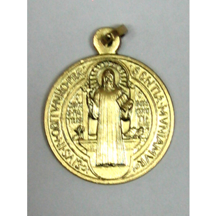 Benediktusmedaille Silber 925 vergoldet, 19 mm